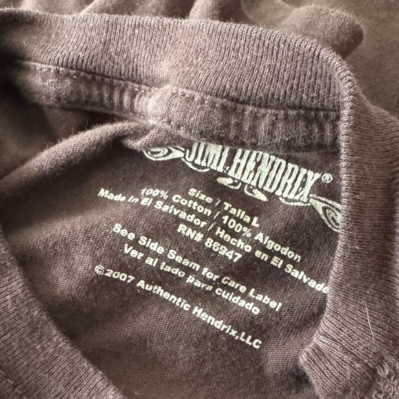 Men’s Vintage y2k Grunge Jimmi Hendrix Brown T Shirt - Picture 6 of 6